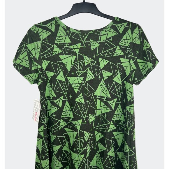 Lularoe Carly Geometric Print Green & Black Short Sleeve Dress Small - Picture 5 of 14